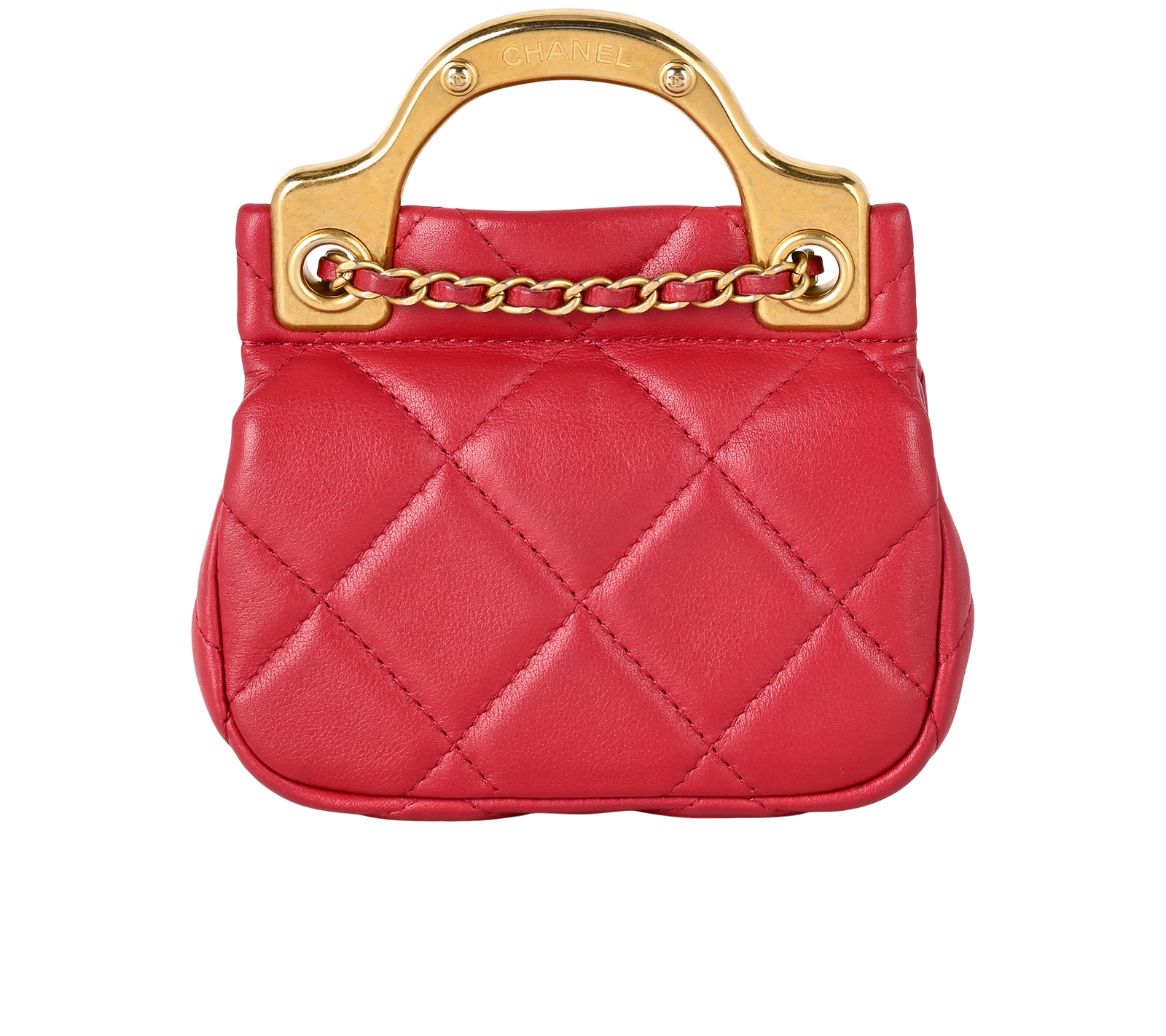 Lady Handle Flap Card Holder, &pound;1,800, Handbags, Red, Leather, Back view